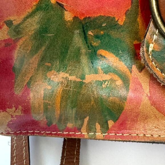 Patricia Nash Womens Van Sannio Trifold Cluth Crossbody Bag Leather Floral Red - Picture 12 of 13